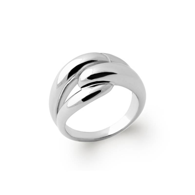 Bague Large Entrelacée En Argent Massif Rhodié 925/000 T50 à 60