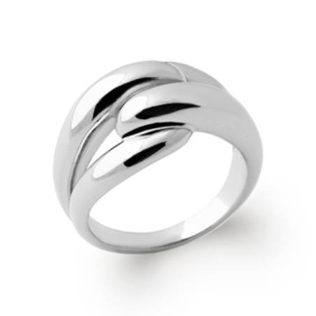 Bague Large Entrelacée En Argent Massif Rhodié 925/000 T50 à 60