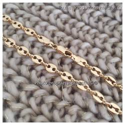 Bracelet Maille Grain de Café 20cm X 6,5 mm Plaqué Or Bijou Homme/Femme