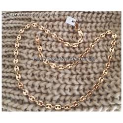 Chaîne Maille Grain de Café 50 cm x 6,5 mm Plaqué Or 18 carats MIXTE
