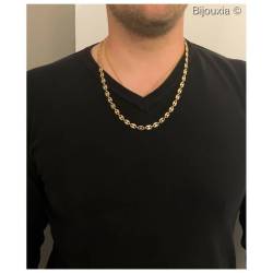 Chaîne Maille Grain de Café 50 cm x 6,5 mm Plaqué Or 18 carats MIXTE