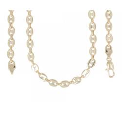 Chaîne Maille Grain de Café 45 cm x 6,5 mm Plaqué Or 18 carats Bijoux Femme