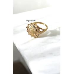 Bague Chevalière Pièce Louis d'or Plaqué Or Tailles 50-52-54-56-58-60