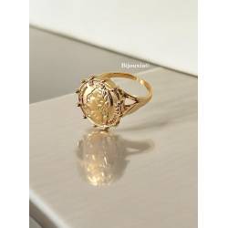 Bague Chevalière Pièce Louis d'or Plaqué Or Tailles 50-52-54-56-58-60