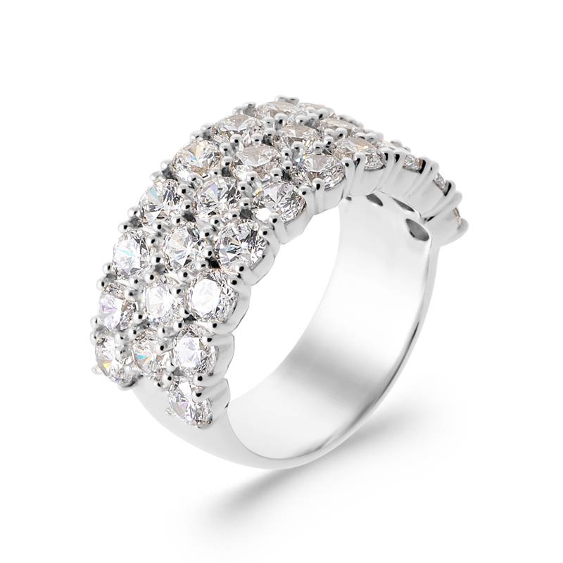 Bague Pavé Microserti Oxyde de Zirconium Argent Massif 925/000 T50 à T60