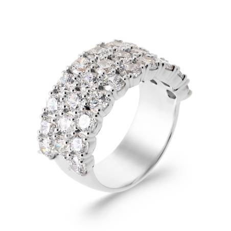 Bague Pavé Microserti Oxyde de Zirconium Argent Massif 925/000 T50 à T60