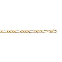 Bracelet Maille Figaro 6MM x 21CM Plaqué or 18 Carats
