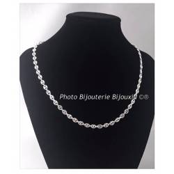 Chaîne grain de café Argent Massif 925 CHOIX 45 cm ou 50 CM Bijoux Homme/Femme
