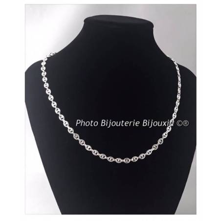 Chaîne Maille Grain De Café 50 cm x 4mm En Argent 925/1000