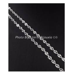 Chaîne Maille Grain De Café 50 cm x 4mm En Argent 925/1000