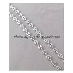 Chaîne Maille Grain De Café 45cm X 4MM En Argent 925/1000