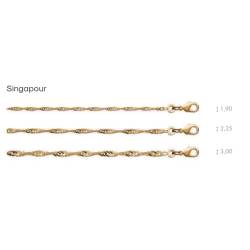 Chaîne Torsadée Maille Singapour 70 cm Plaqué Or 18 carats Bijoux