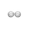 Boucles D'oreilles 5mm Zirconium Cristal Rond Serti Clos Argent 925/000 Rhodié