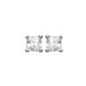 Boucles D'oreilles 4mm Cristal Zirconium Carré Serti Argent 925/000 Rhodié