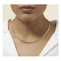 Chaîne maille anglaise bombée 45cm Plaqué Or 18 Carats 750/1000