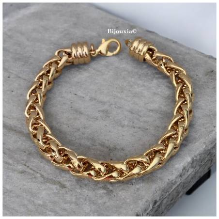 Bracelet Maille Palmier 19CM En Plaqué Or 18 Carats Bijoux Femme