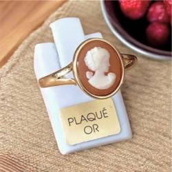 Bague Camée Rouge Et Plaqué...