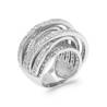 Bague Large ZIRCONIUM Entrelacés Argent Massif 925/000 Rhodié CHOIX