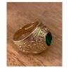 Bague Chevalière Américaine Army Cz Émeraude Plaqué Or 750/000 T60-62-64-66