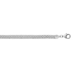 Bracelet Maille Souple Ajourée En Argent Massif 925/000 Rhodié
