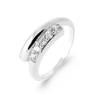 Bague Goutte D'eau Empierrée Zirconium Argent Massif 925/000 T50 à T60