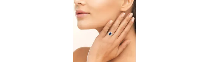 Bague CZ Saphir ZIRCONIUM Plaqué or 18 Carats 750/000 Tailles 50 à 60