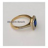 Bague CZ Saphirs ZIRCONIUM Plaqué or 18 Carats 5 Microns  Bijoux NEUF 