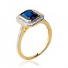 Bague CZ Saphirs ZIRCONIUM Plaqué or 18 Carats 5 Microns  Bijoux NEUF