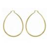 Boucles D'oreilles Grandes Créoles Ovales 8CM En Plaqué Or