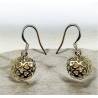 Boucles D'oreilles Pendantes Boule Ajourée 12MM En Plaqué Or