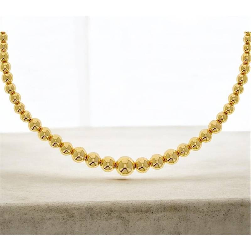 Collier Maille Boule En Chute 45CM En Plaqué Or 18 Carats