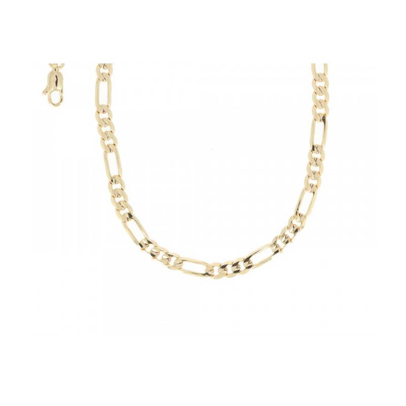 Chaîne Maille Figaro 55cm X 4,7MM En Plaqué Or 18 carats NEUF Bijoux Homme