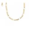 Chaîne Maille Figaro 55cm X 4,7MM En Plaqué Or 18 carats NEUF Bijoux Homme