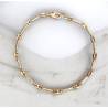 Bracelet Alternance Grain de Café 20CM En Plaqué Or 18 carats Bijoux NEUF