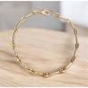 Bracelet Alternance Grain de Café 20CM En Plaqué Or 18 carats Bijoux NEUF