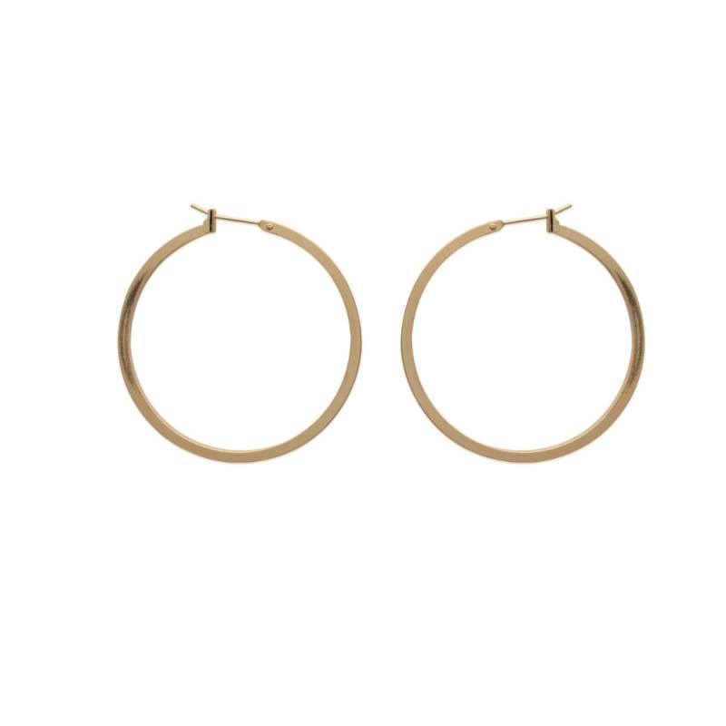 Créoles Fil Carré diamètre 3CM En Plaqué Or 18 CARTAS 750/1000