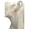 Boucles D'oreilles Créoles 2CM Triple Anneaux Scintillantes En Plaqué Or