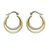 Boucles D'oreilles Créoles 2CM Triple Anneaux Scintillantes En Plaqué Or