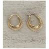 Boucles D'oreilles Créoles 2CM Triple Anneaux Scintillantes En Plaqué Or