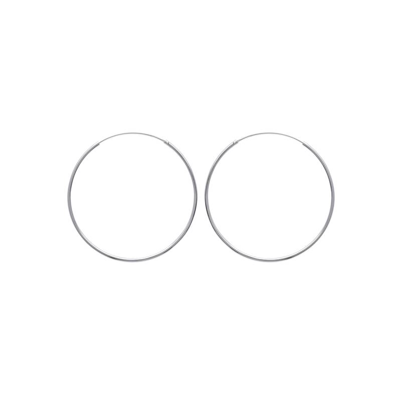 Créoles Fines Lisses Diamètre 5cm En Argent 925/1000