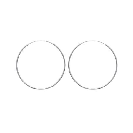 Créoles Fines Lisses Diamètre 5cm En Argent 925/1000