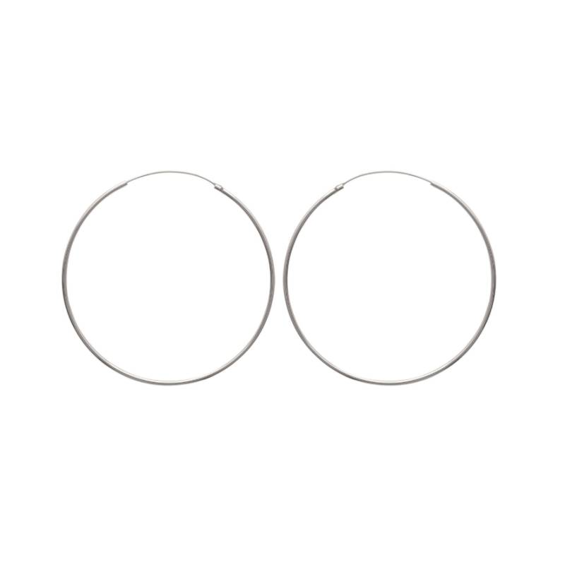Créoles Fines Lisses Diamètre 6cm En Argent 925/1000