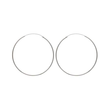 Créoles Fines Lisses Diamètre 6cm En Argent 925/1000