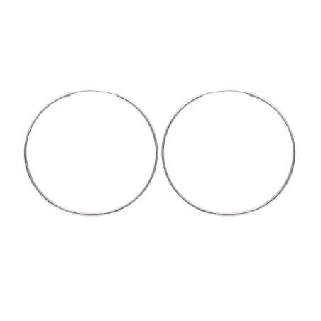 Grandes Créoles Fines Lisses Diamètre 7cm En Argent 925/1000