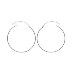 Créoles Fines Lisses Diamètre 6cm En Argent 925/1000