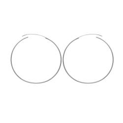 Grandes Créoles Fines Lisses Diamètre 7cm En Argent 925/1000