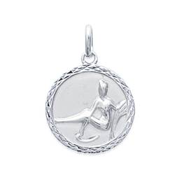 Pendentif Médaille Signe Zodiaque VIERGE Argent Massif 925/1000