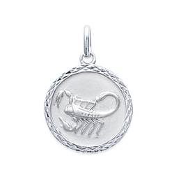 Pendentif Médaille Signe Zodiaque SCORPION Argent Massif 925/1000