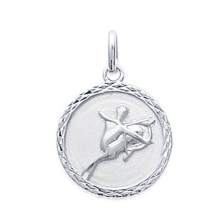 Pendentif Médaille Signe Zodiaque Sagittaire Argent Massif 925/1000 Bijoux NEUF
