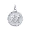 Pendentif Médaille Signe Zodiaque Gémeaux Argent Massif 925/1000